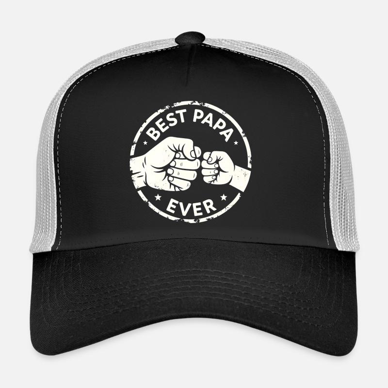 Best Papa Ever Fist Bump Dad Design Trucker Cap