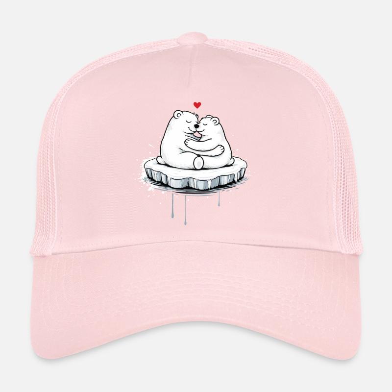 Zwei kuschelnde Eisbären auf Eisscholle  Trucker Cap