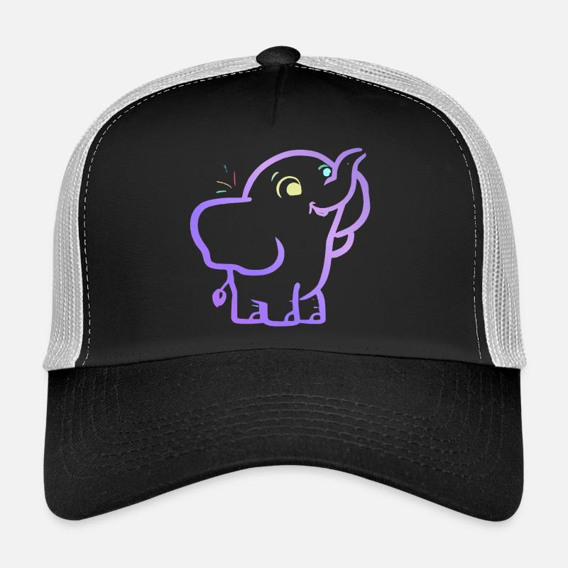 Fröhlicher, lila Umriss Elefant Trucker Cap