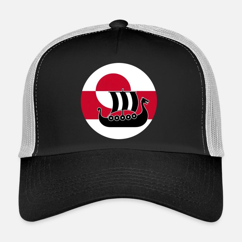 Greenland Flag Longship Design Trucker Cap
