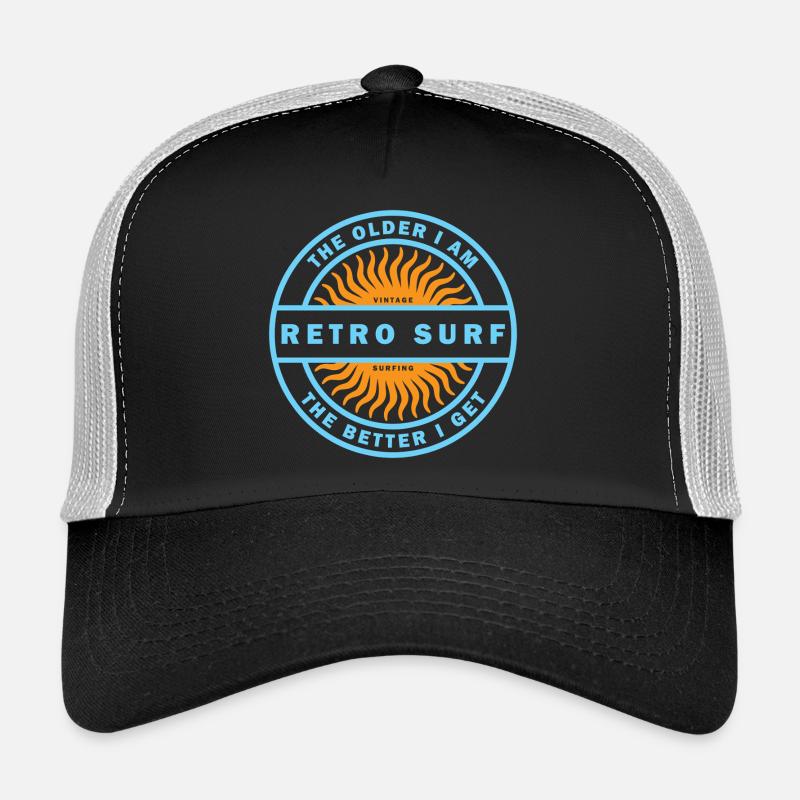 Logo vintage de surf rétro Surf Sunburst Casquette trucker 