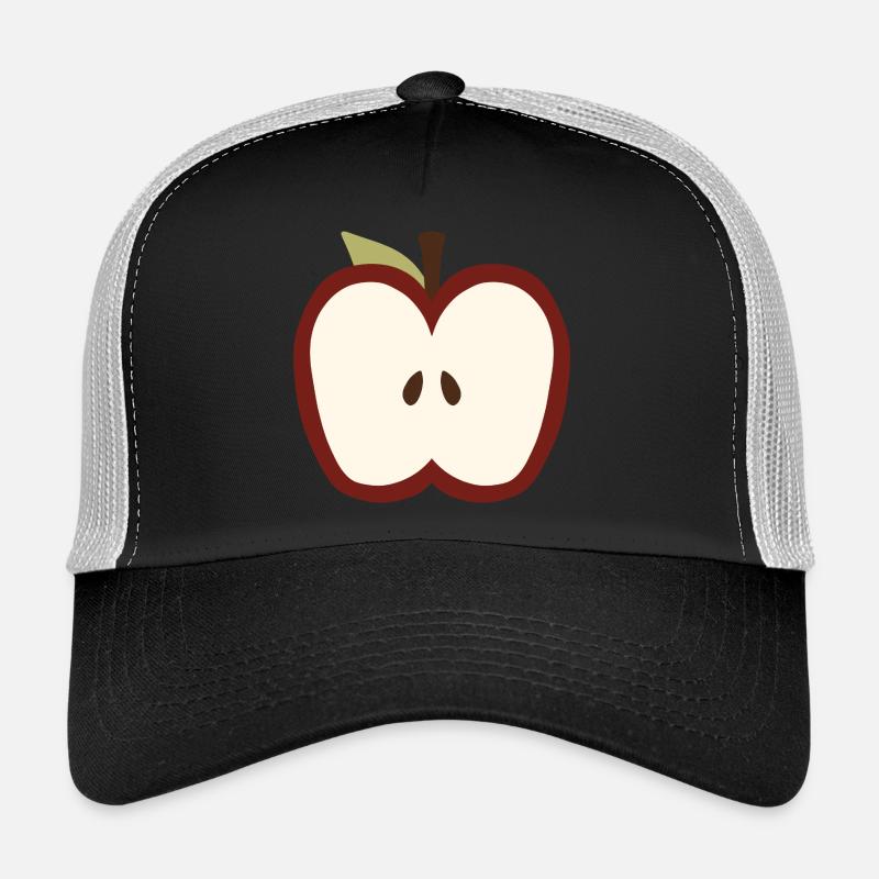 Cute Half-Apple Face Emblem Trucker Cap
