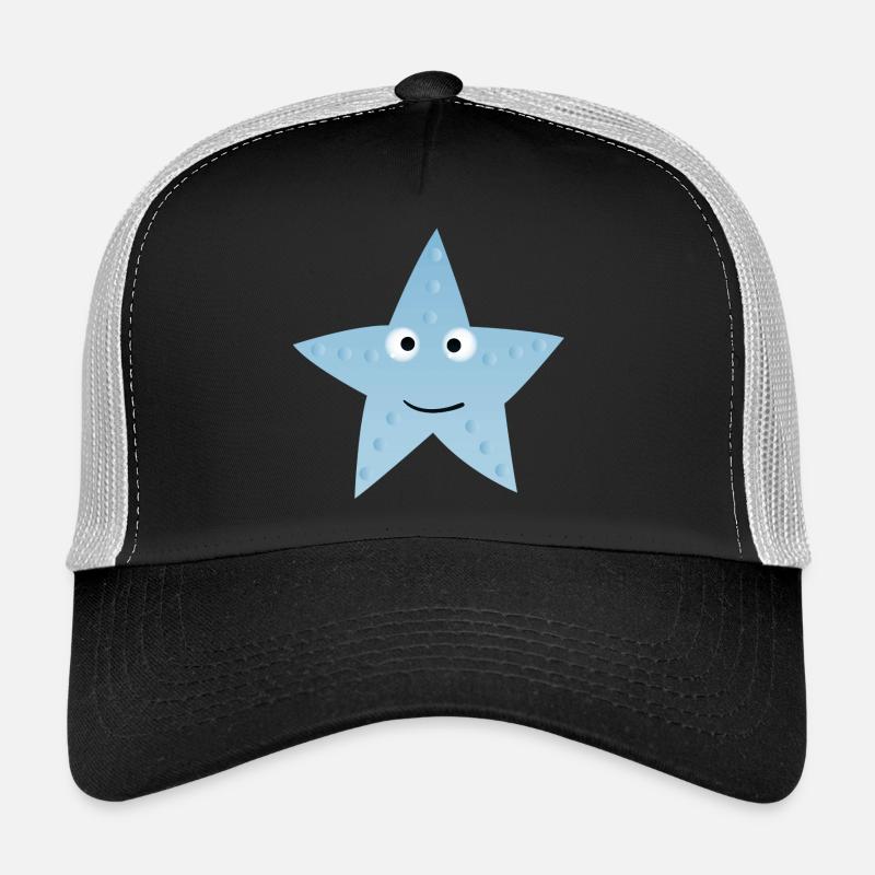 Kawaii Blue Star with Face Trucker Cap