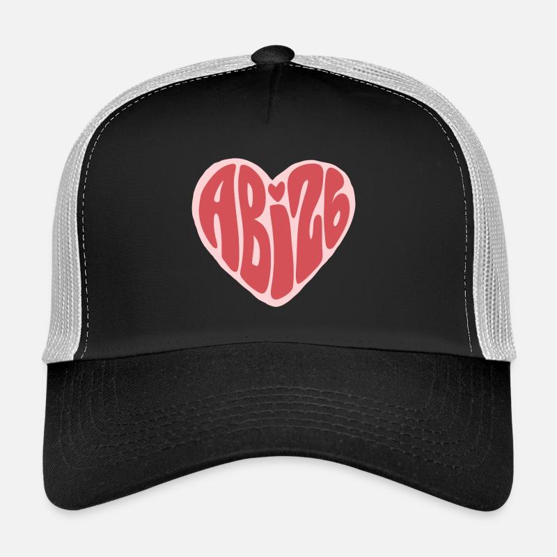 ABG Herz Typografie in Rosa - Trucker Cap - Schwarz/Steingrau