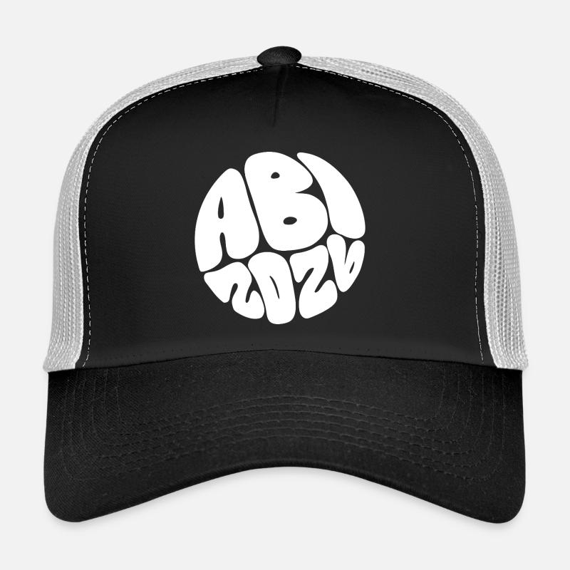 Blob Schrift Kreis Muster - Trucker Cap - Schwarz/Steingrau