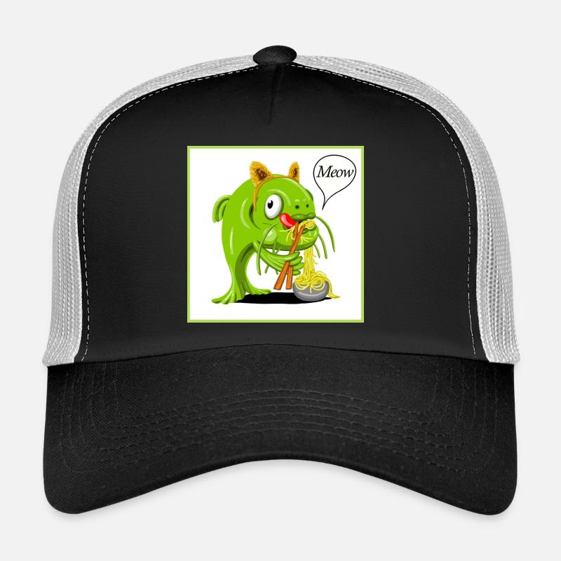 Poisson-chat de dessin animé déguisé en chat Casquette trucker 