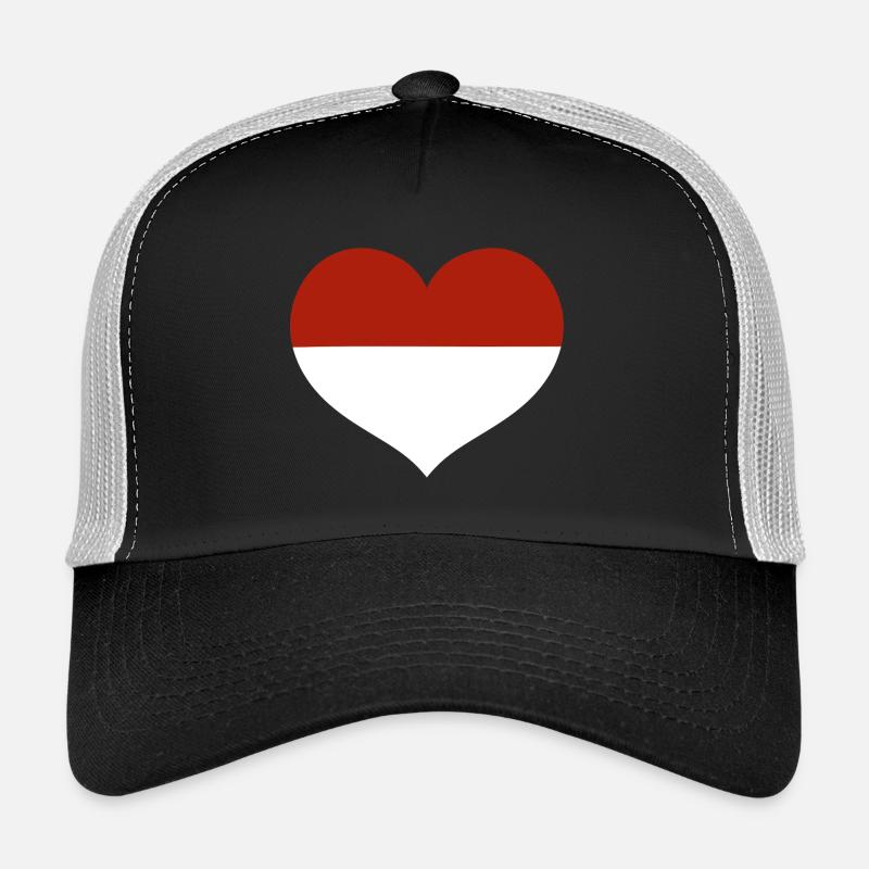 Cœur du drapeau de Monaco Casquette trucker 