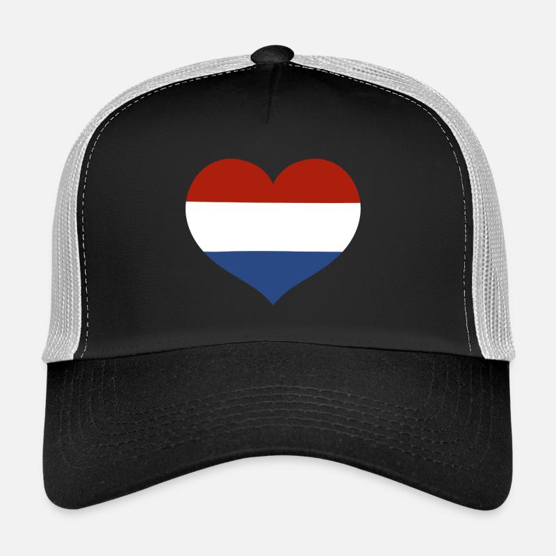 Cœur du drapeau des Pays-Bas Casquette trucker 