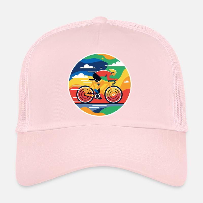 Image circulaire colorée de cycliste Casquette trucker 