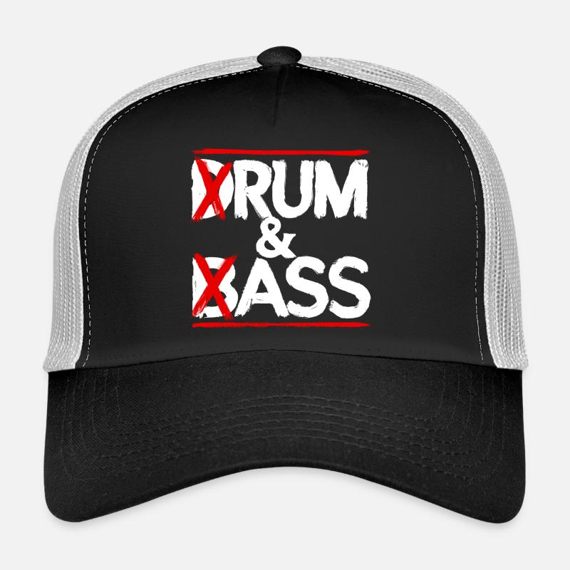 Drum & Bass Rum & Ass Drum Batteur drôle Casquette trucker 