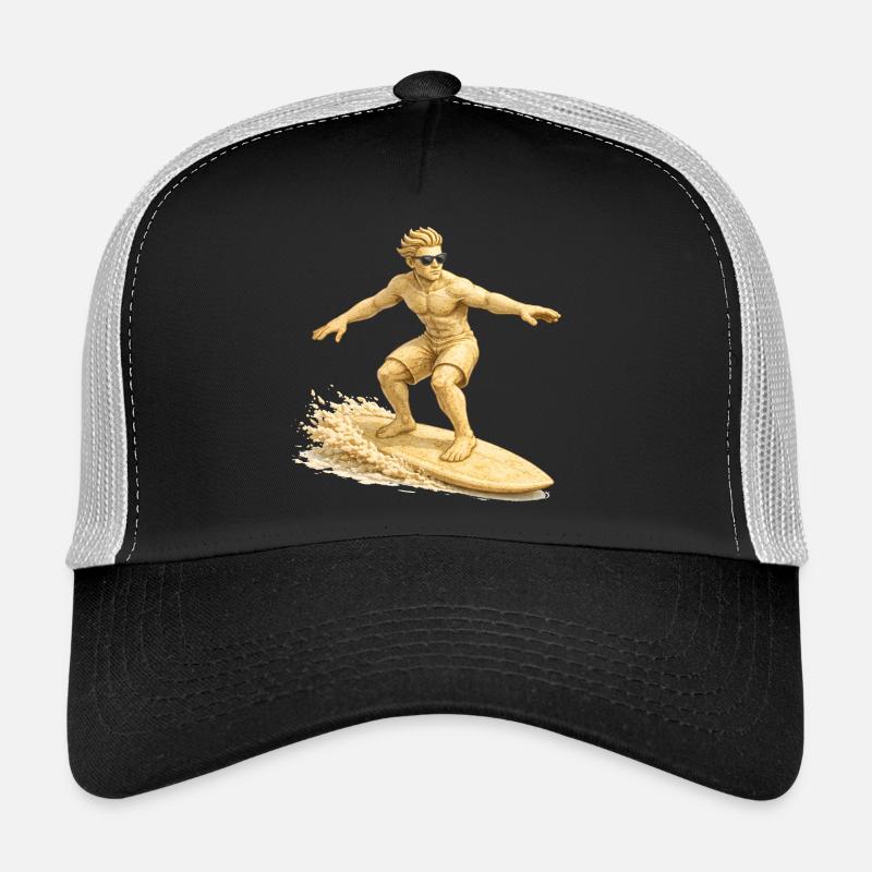 Surfeur de sable sur la planche de surf Casquette trucker 