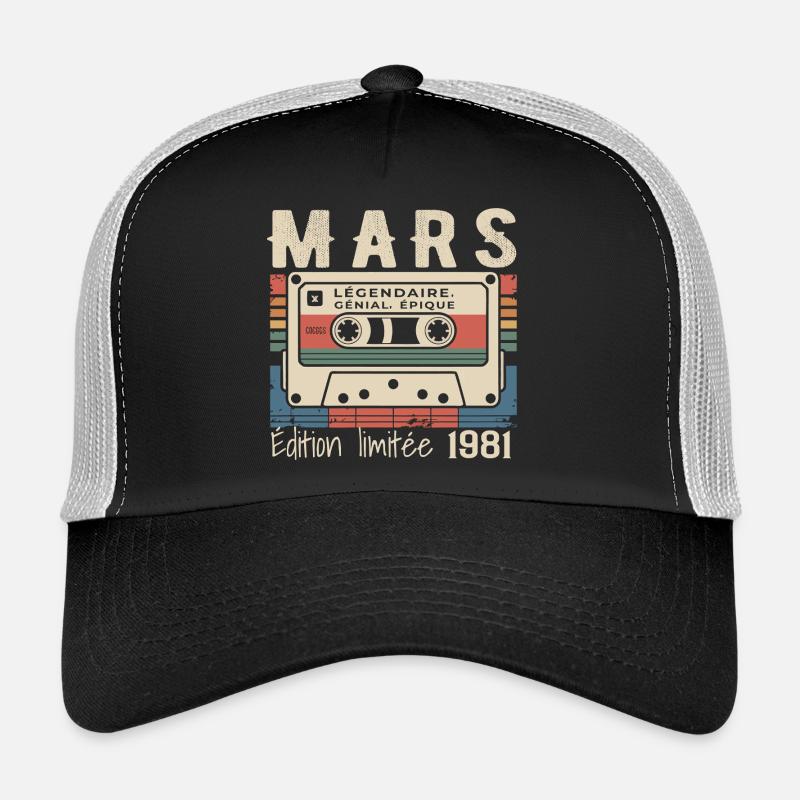 Birthday 1981 March 1981 born in March 1981 Trucker Cap