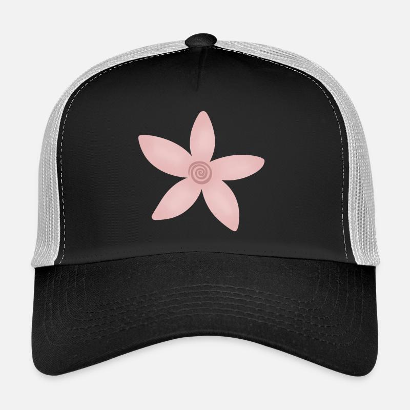 Fleurs en spirale de rose à blush Casquette trucker 