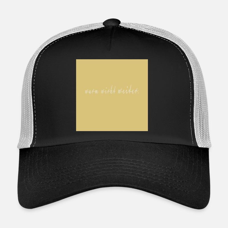 Un regard chaleureux continue l’affiche typographique dit Casquette trucker 