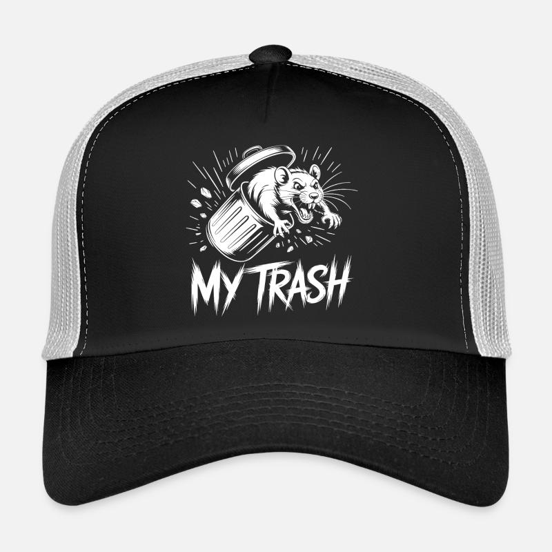 Aggressive rat in the trash can – My Trash Trucker Cap
