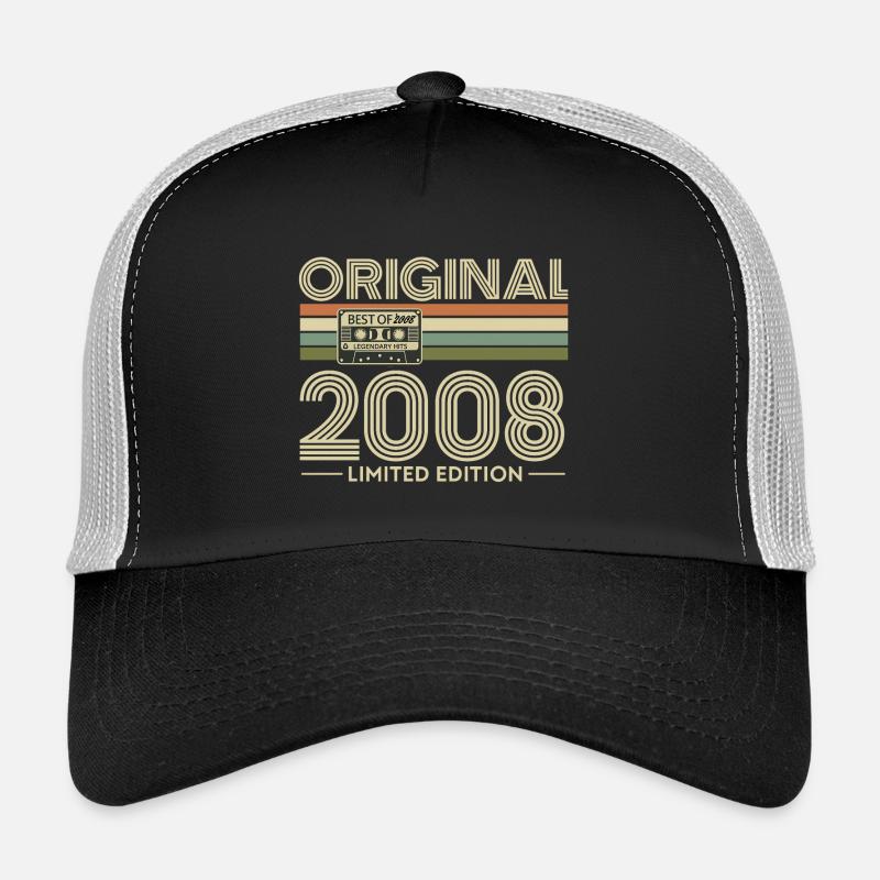 Originale 2008er Vibes Retro-Kassette - Trucker Cap - Schwarz/Steingrau