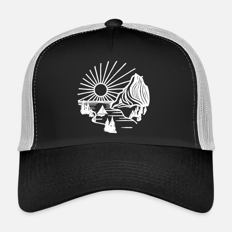 Paysage de vacances (blanc) Casquette trucker 