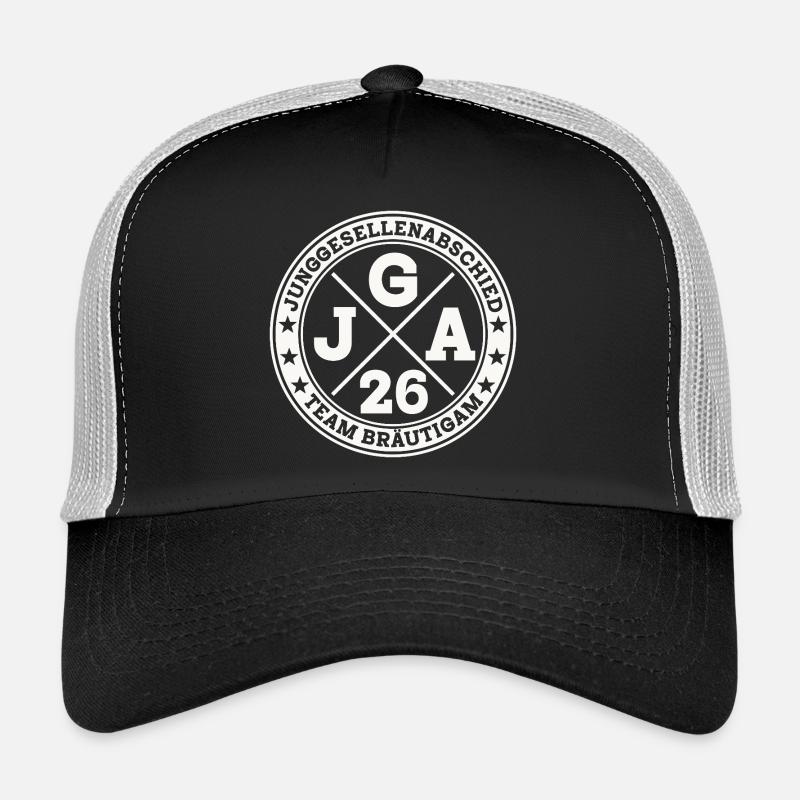 JGA Team Bräutigam Junggesellenabschied 2026 - Trucker Cap - Schwarz/Steingrau
