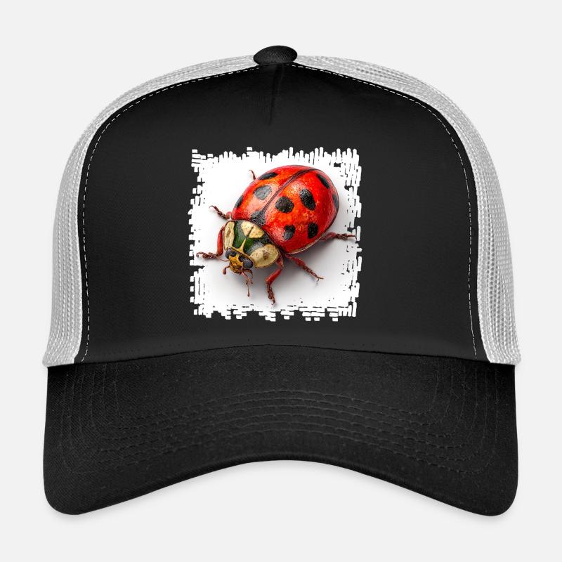 Red Ladybug Pattern Shirt Trucker Cap
