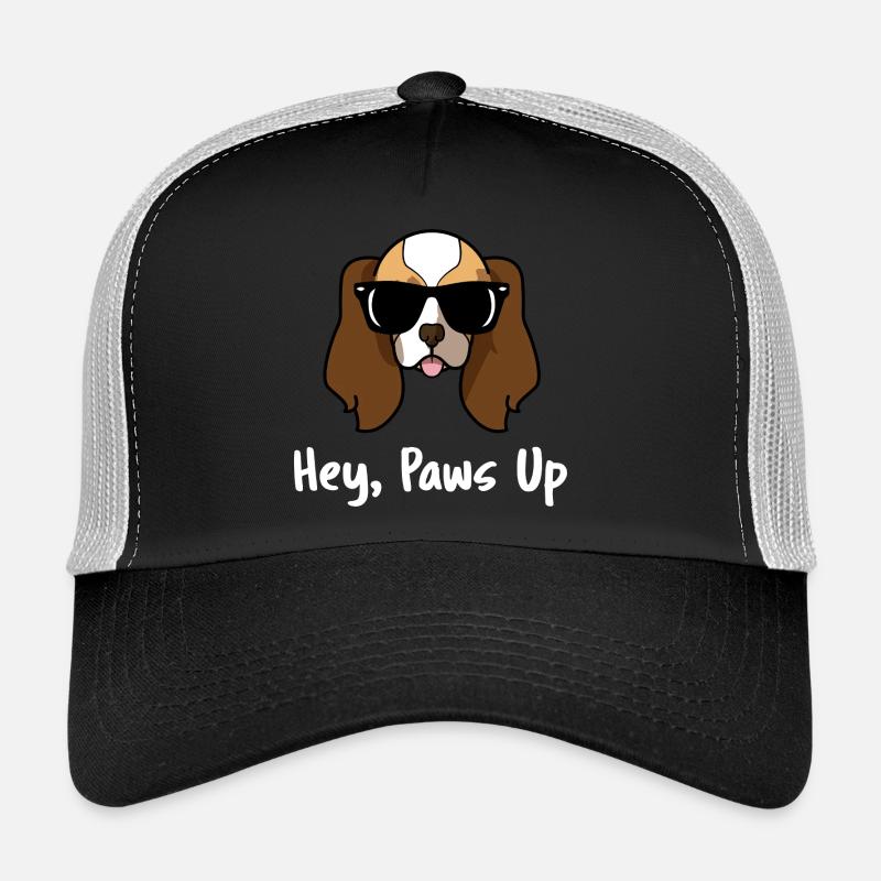 Hey Paws Up Cavalier King Charles Spaniel Kunst Trucker Cap