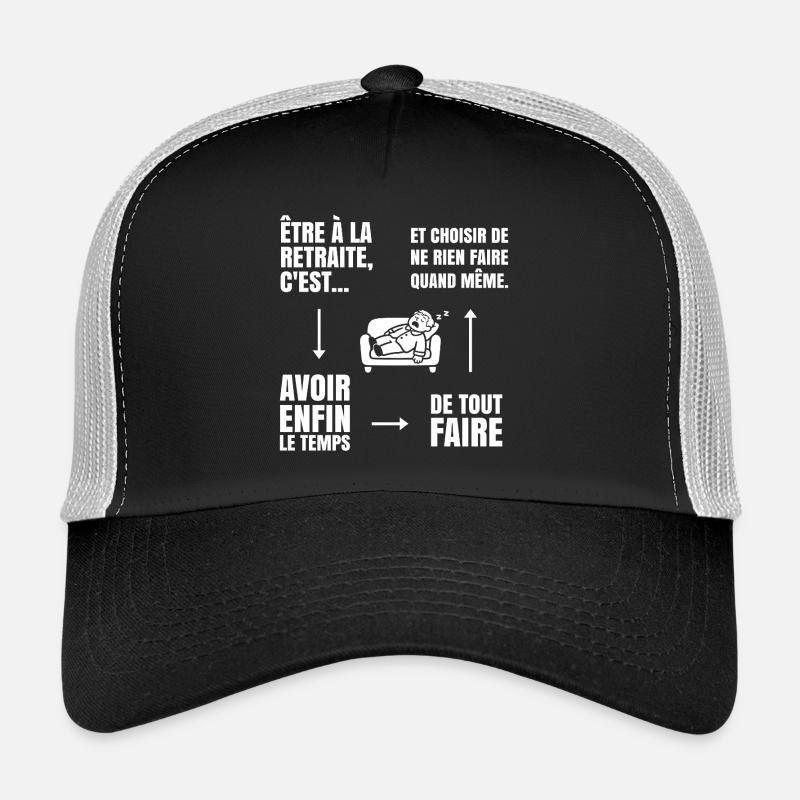 Die Kunst des Nichtstuns (weißer Text) Trucker Cap