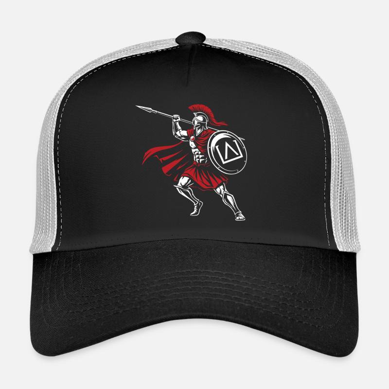 Spartiate Lance Attaque Mascotte Spartan Spear Casquette trucker 