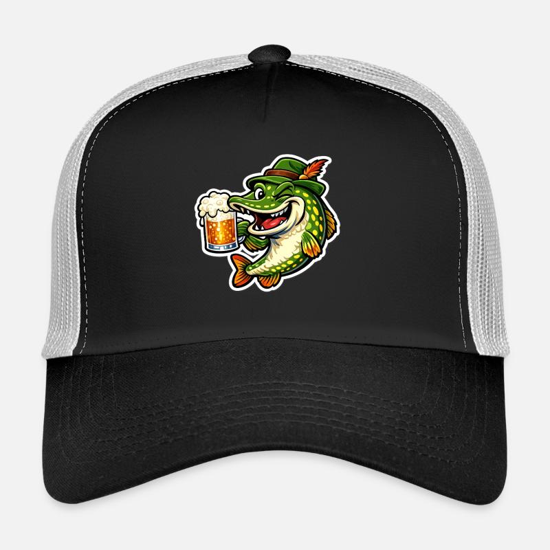 Petri Heil! - Funny Pike with Beer Trucker Cap