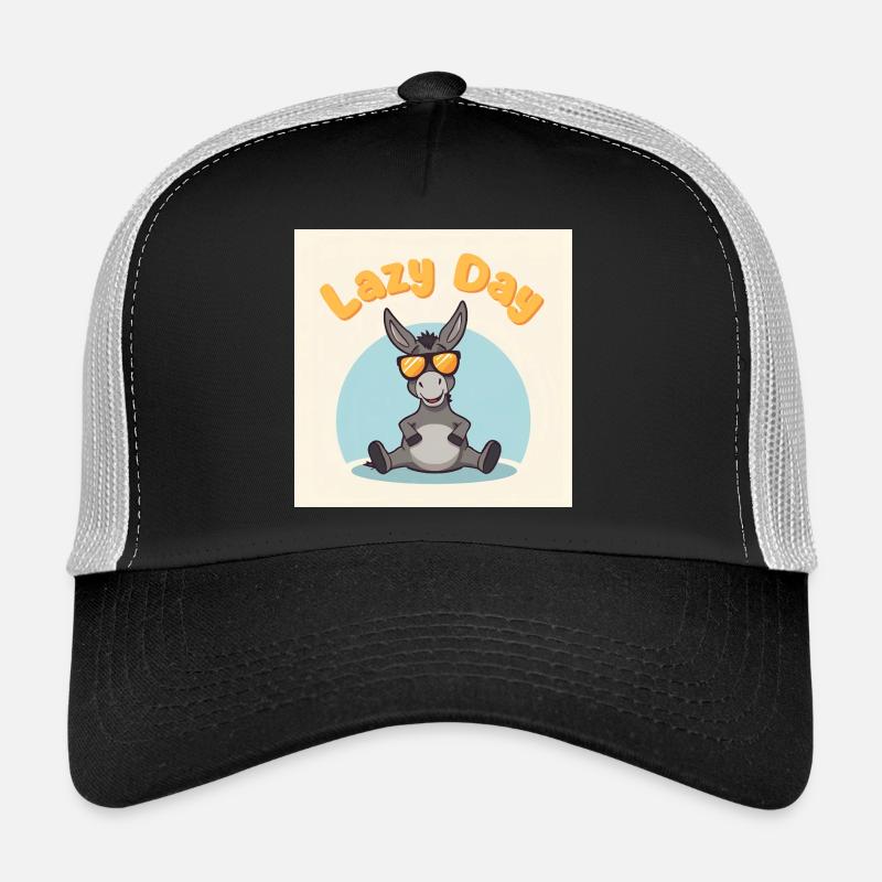 Faultiertag – Esel-Entspannung - Trucker Cap - Schwarz/Steingrau