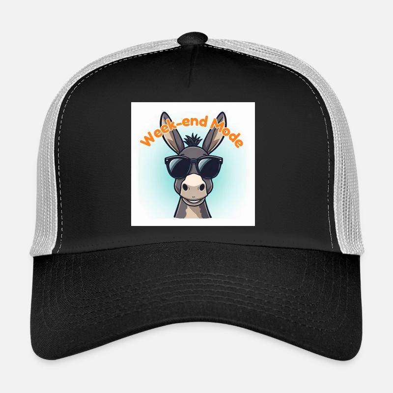 Âne Week-end Mode - Casquette trucker  - noir/gris pierre
