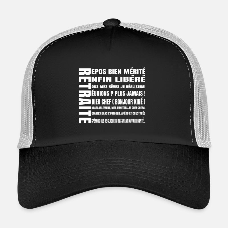 RETRAITE (texte blanc) Casquette trucker 