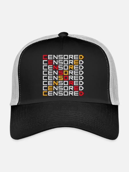 Censored Funny Statement Freedom Logo - Trucker Cap - black/stone grey - Front