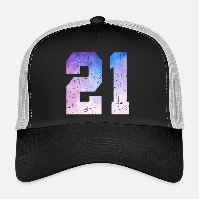  numéro 21 – Cadeau anniversaire 21 ans Casquette trucker 