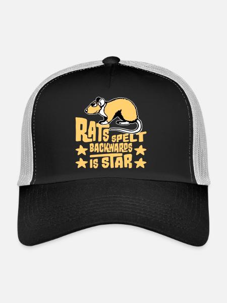 Rats Spelt Backwards Is Star Lustiger Ratte Spruch - Trucker Cap - black/stone grey - Front