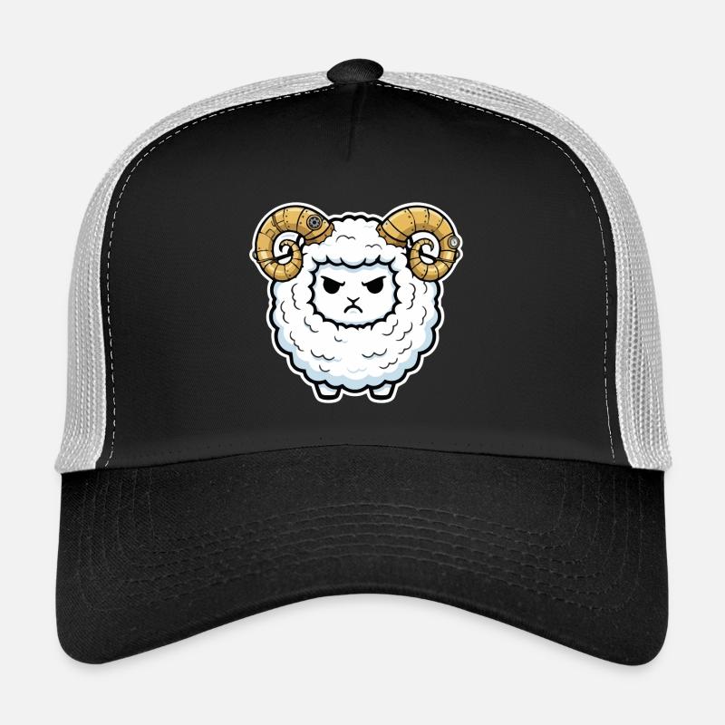 Mouton Bélier Steampunk Cornes Mécaniques Casquette trucker 