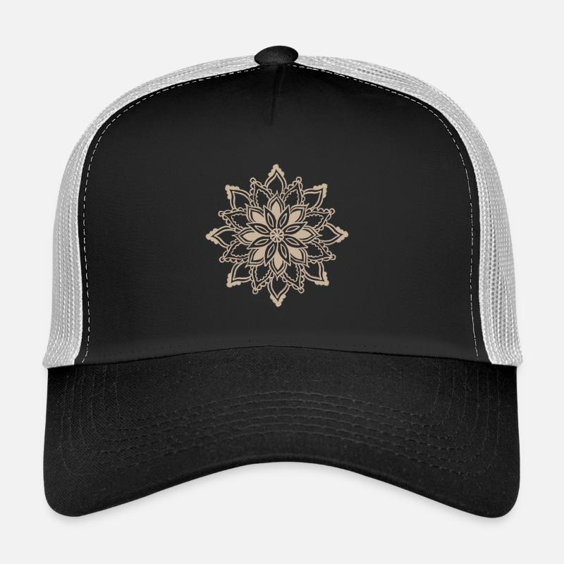 Beige Mandala-Spitzenmuster Trucker Cap