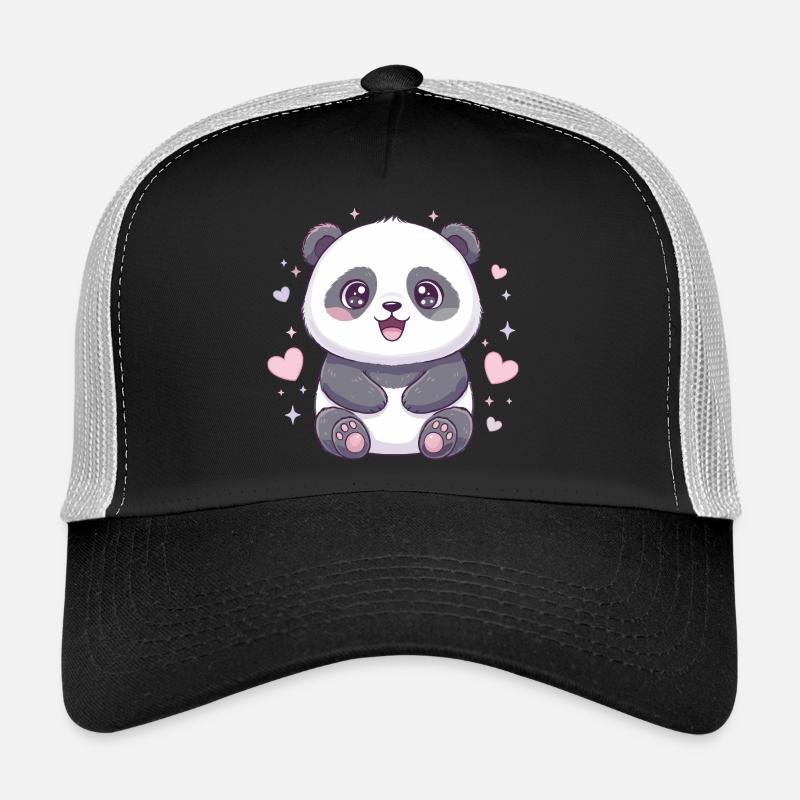 Panda Kawaii avec des cœurs Casquette trucker 