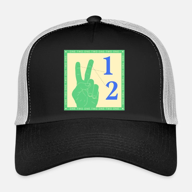 Retro One Two Counting Handgrafik Trucker Cap