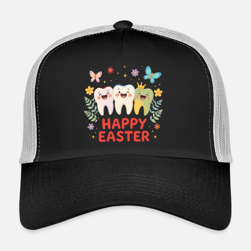 Happy Easter Teeth – Cute Cartoon T-Shirt Trucker Cap
