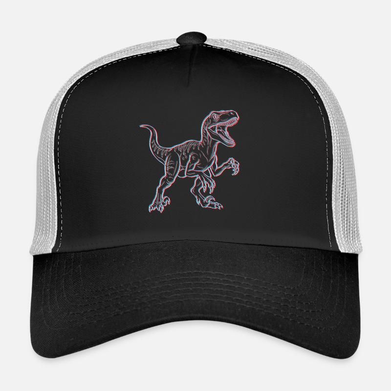 Neon Dinosaurier 3D Skelett Trucker Cap