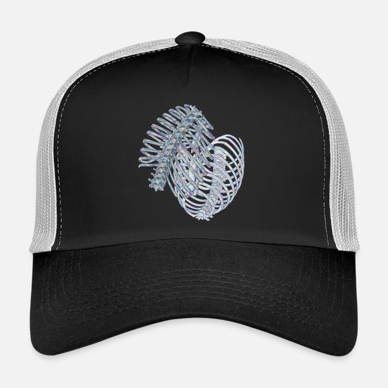 Iridescent ribs in spiral - Trucker Cap - black/stone grey