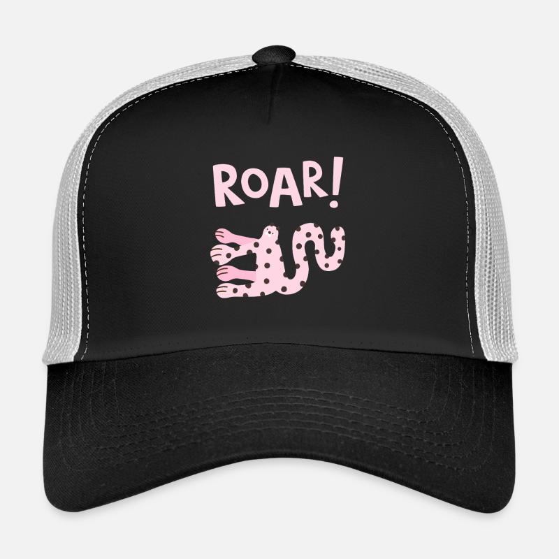 Roar Animal mignon, design de dessin animé drôle - Casquette trucker  - noir/gris pierre