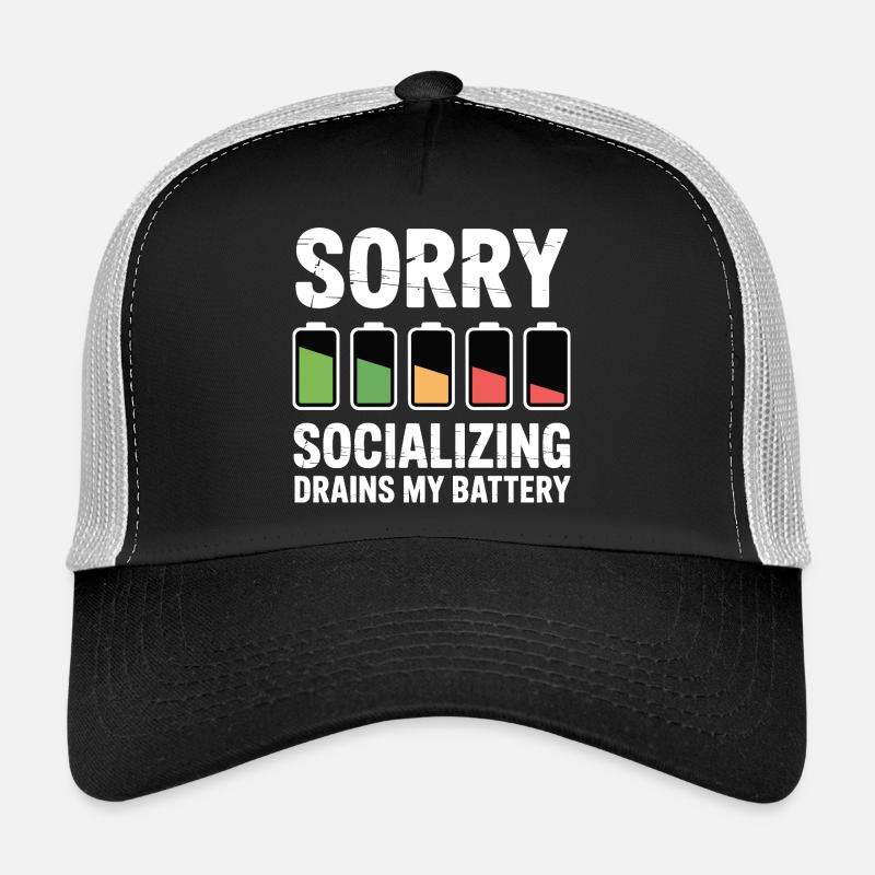 Joke about sociable, exhausted introverts Trucker Cap
