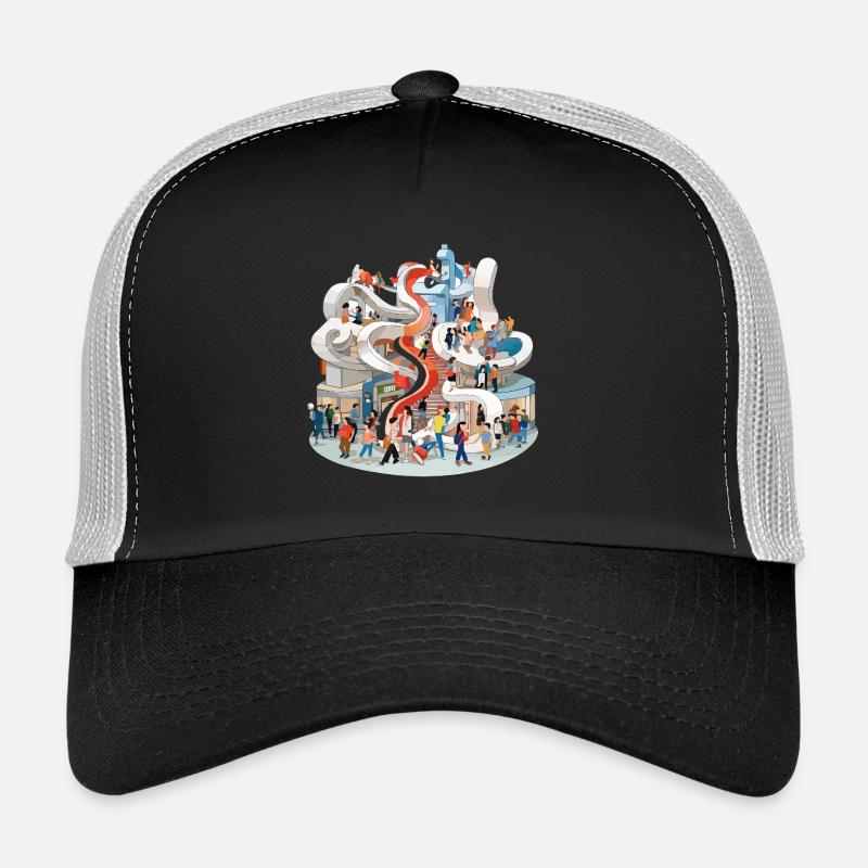 Toboggan coloré à plusieurs sticks rempli de gens Casquette trucker 