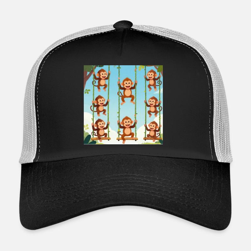 Des singes qui se balancent dans la jungle Casquette trucker 
