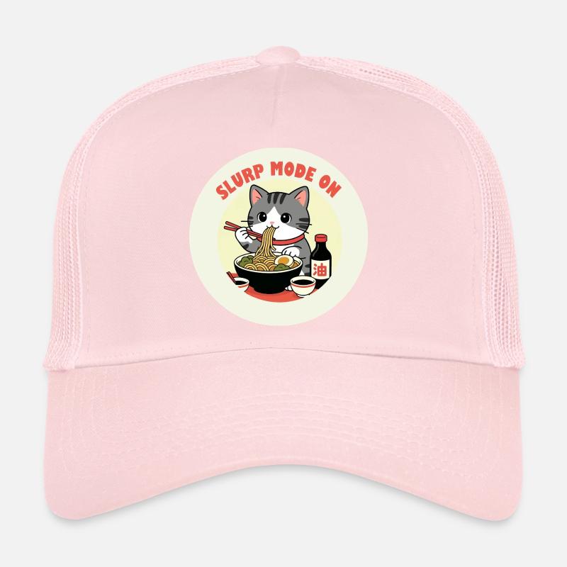 Chaton mangeant Ramen Mode Slurp Casquette trucker 