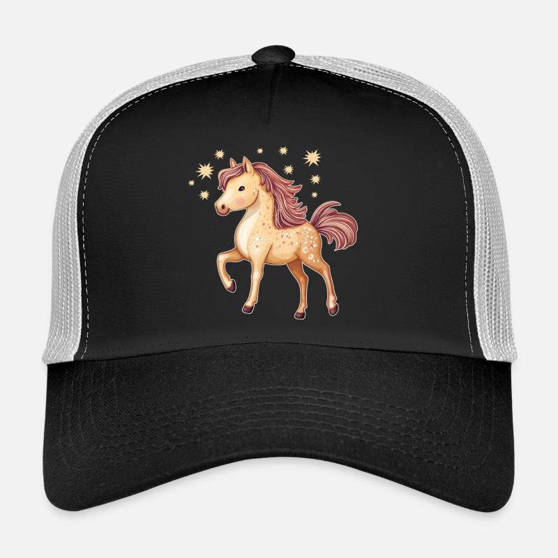 Cheval mignon avec des étoiles Casquette trucker 