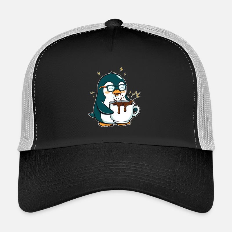 Caffeine Penguin : froid comme la glace et montée en puissance Casquette trucker 