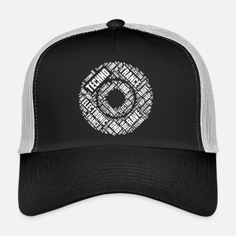 Techno Music Word Circle Trucker Cap
