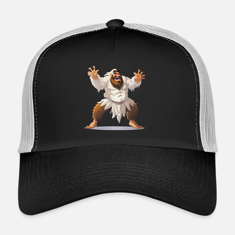 Guerrier yéti en pagne blanc Casquette trucker 