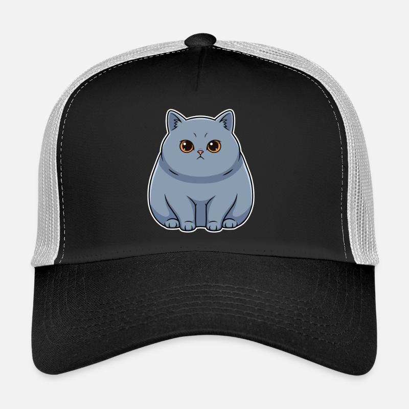 Chat British Shorthair Bleu Portrait Rond Mignon Casquette trucker 